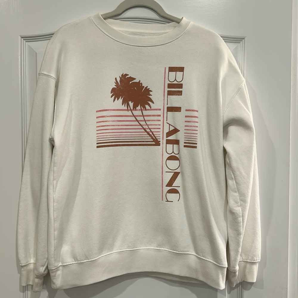 Billabong Cream Sweatshirt with Rust Graphic Palm